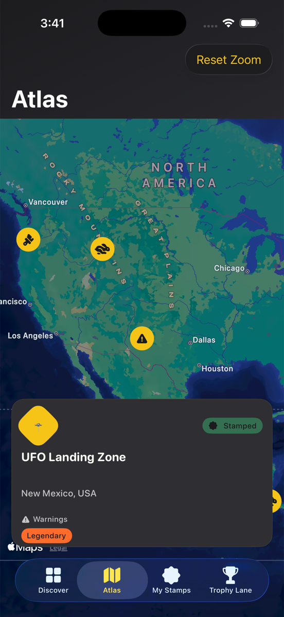 World atlas map pins