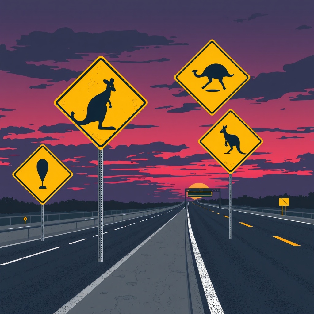 Quirky road signs collage